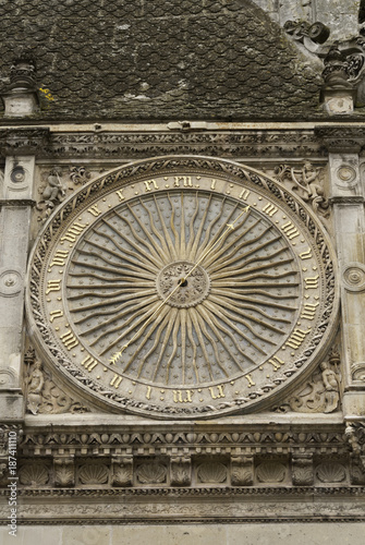 clock detail on the Chartres Cathedral in Chartres France