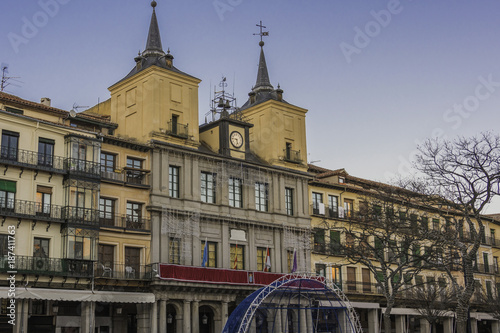 old buildings in the historic center of Segovia Spain