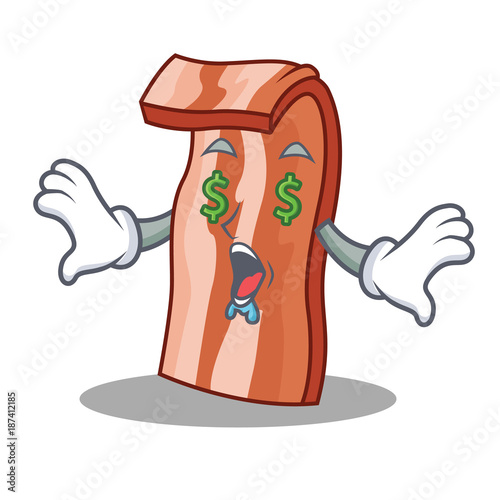 Money eye bacon mascot cartoon style