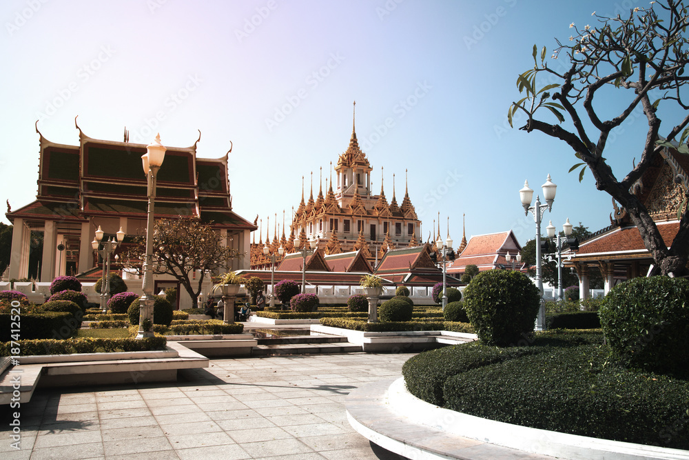 The Loha Prasat or Metal Castle in Wat Ratchanatdaram Woravihan, Thailand.