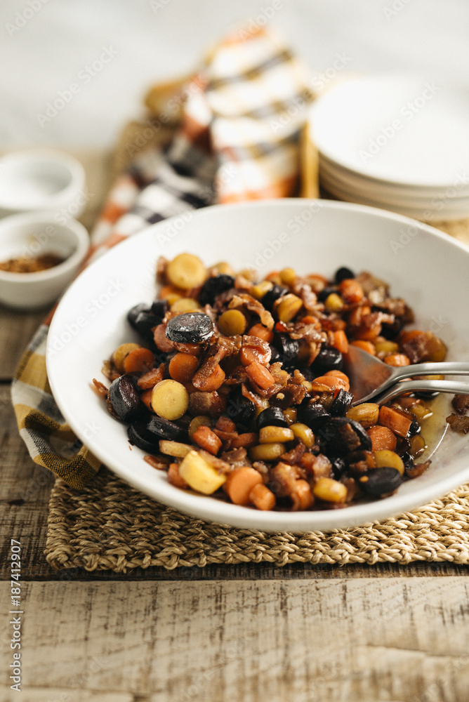 Cooked carrots with bacon jam Cooked carrots with bacon jam