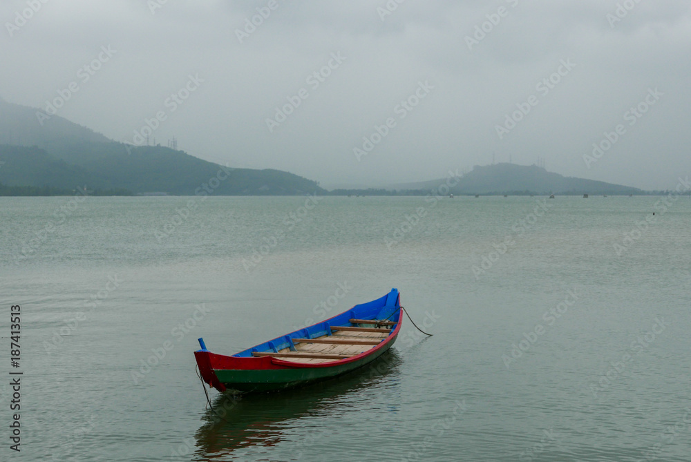 One anchored Vietnamese fishing boat