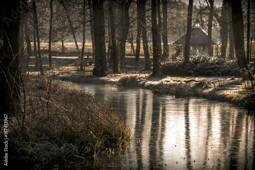 The romantic garden of Sanderumglard in Denmark photo