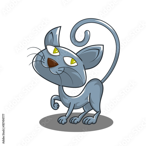 Cute Smile cat poses cartoon vector