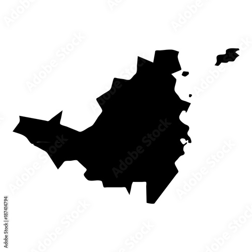 Saint Martin map. Island silhouette icon. Isolated Saint Martin black map outline. Vector illustration.