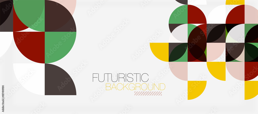 Geometric triangle and circle shape, wide abstract background