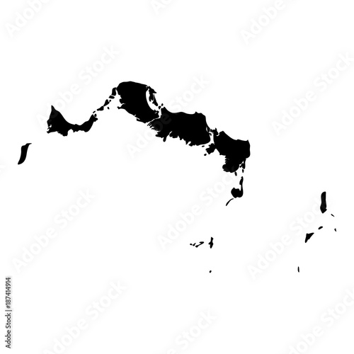 Turks and Caicos Islands map. Island silhouette icon. Isolated Turks and Caicos Islands black map outline. Vector illustration.