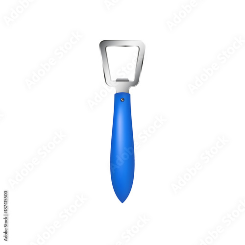 Bottle opener with blue handle 