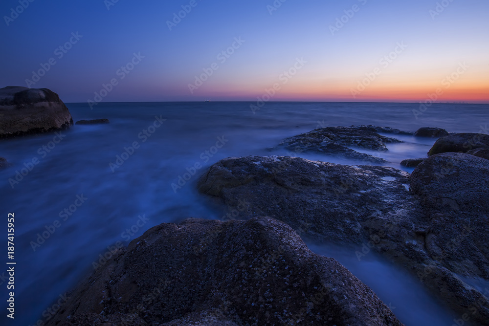 The evening scenery of the sea