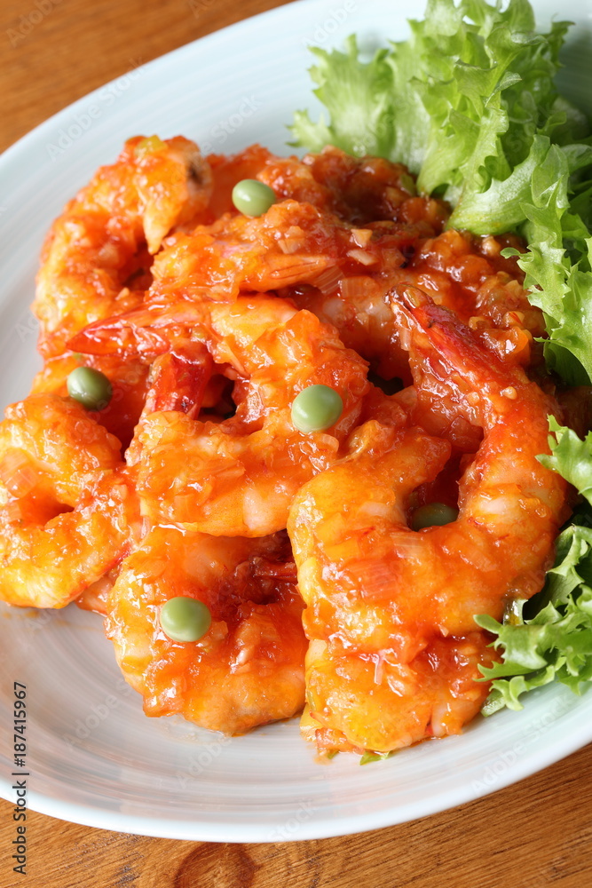 エビのチリソース　shrimps with chili sauce