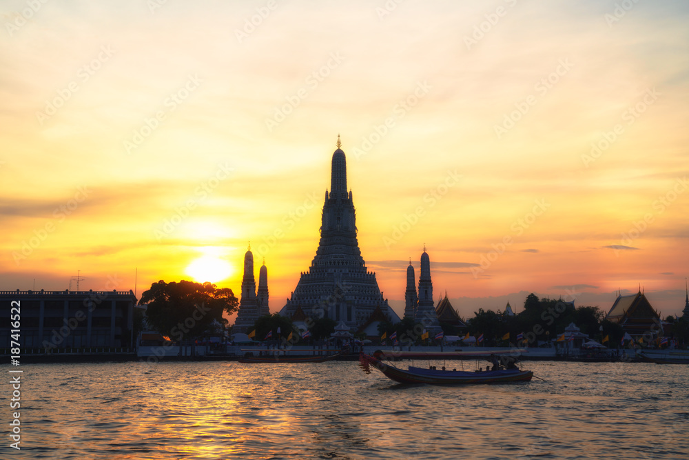 Wat Arun Temple at sunset in bangkok Thailand. Wat Arun Temple at sunset in bangkok Thailand.