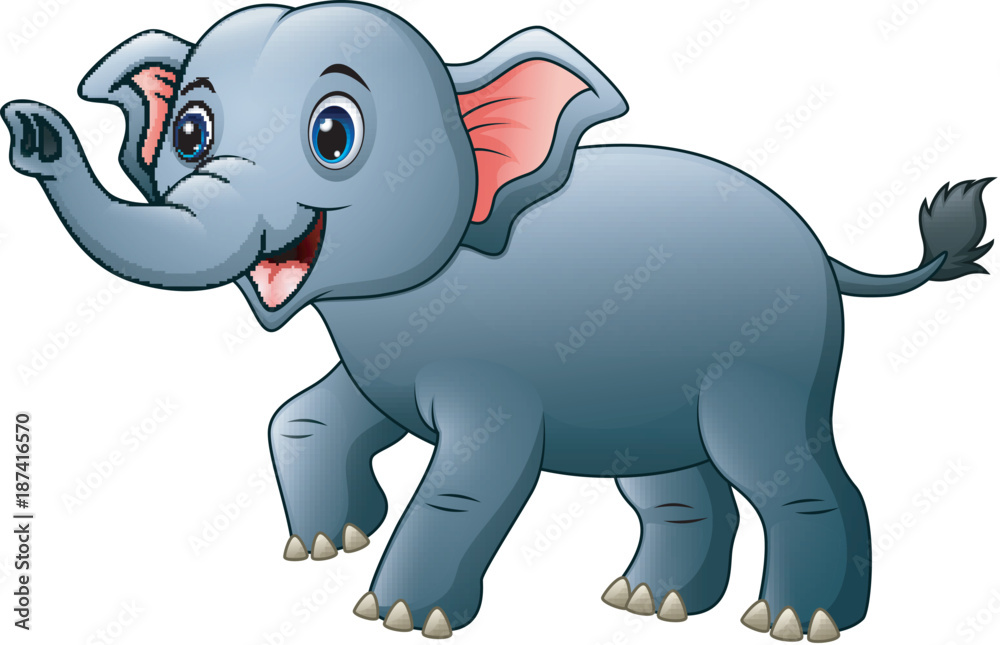 Naklejka premium Kreskówka ładny słoń