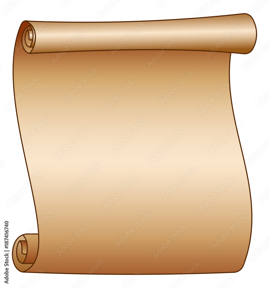 Old blank scroll paper on white background Stock Vector Adobe Stock