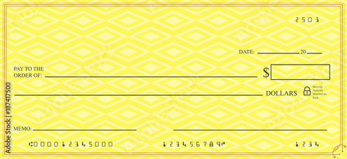 Blank Check with Open Space for Your Text