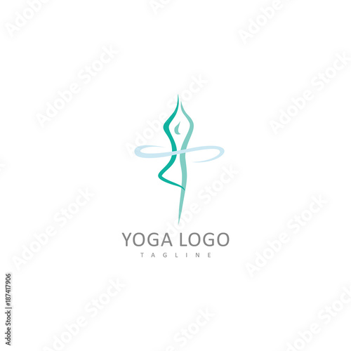 yoga abstract logo people still in pose yoga illustration logo for healthy life