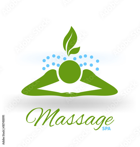 Massage green icon logo vector