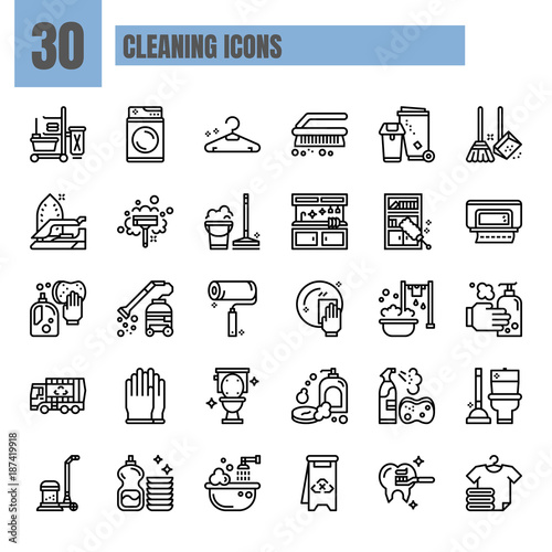 Cleaning, Thin Line and Pixel Perfect Icons