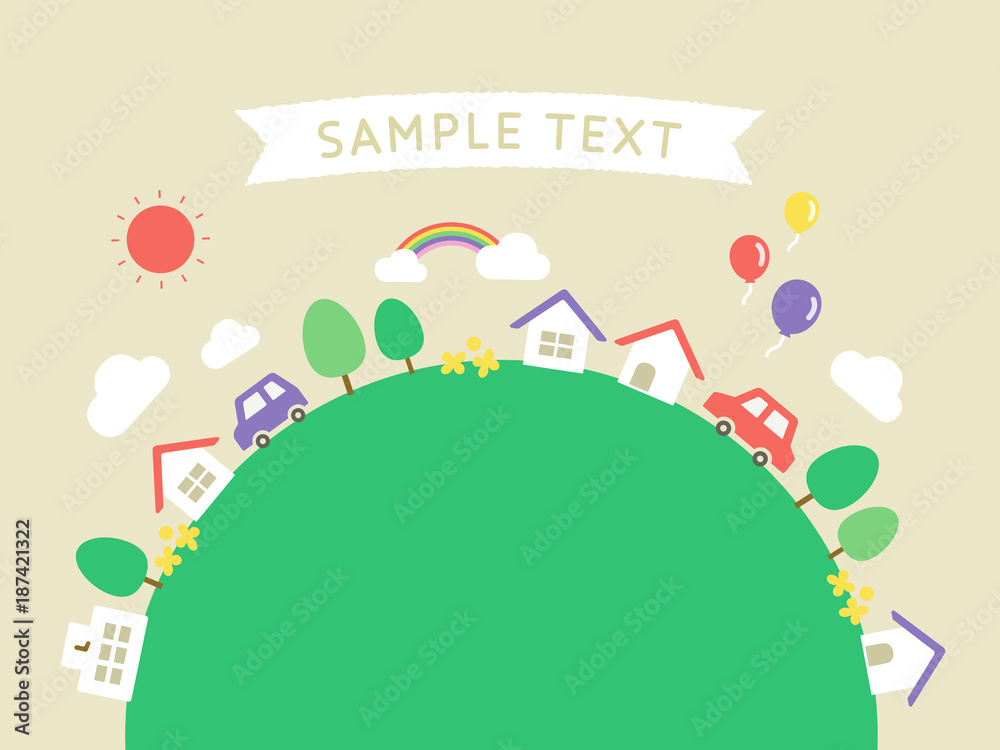 Naklejka premium 建物と空 イラスト