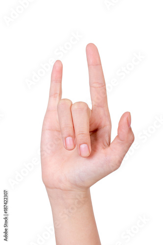 hand sign"love" isolated on white © PRASERT