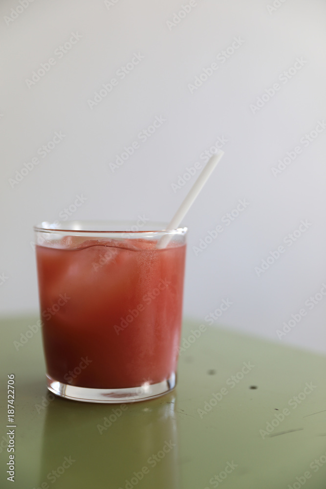 Strawberry juice in close up , drink Strawberry juice in close up , drink