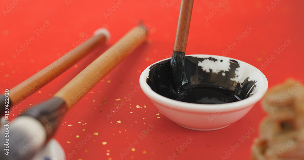 Dipping ink for writing Chinese calligraphy Dipping ink for writing Chinese calligraphy