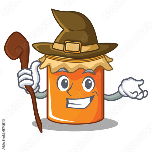 Witch jam mascot cartoon style