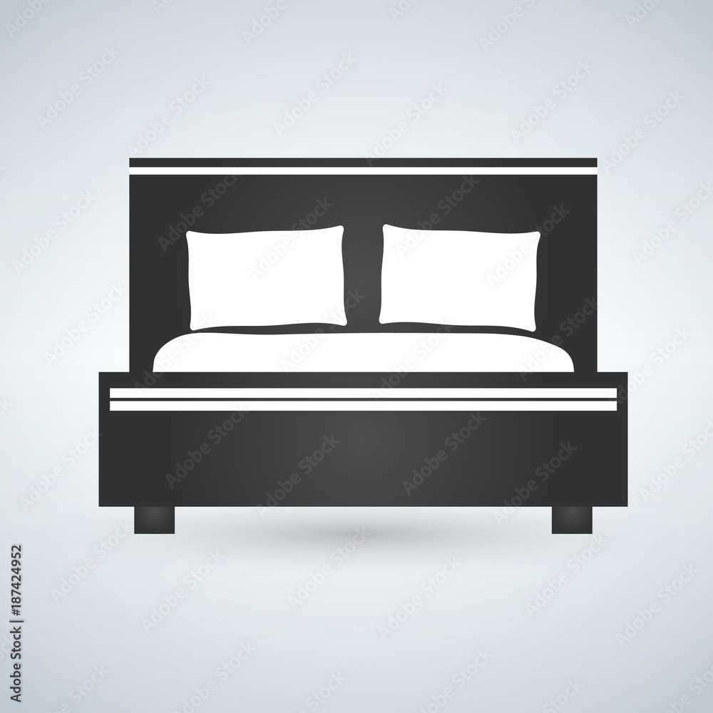 double bed, web icon. vector design double bed, web icon. vector design