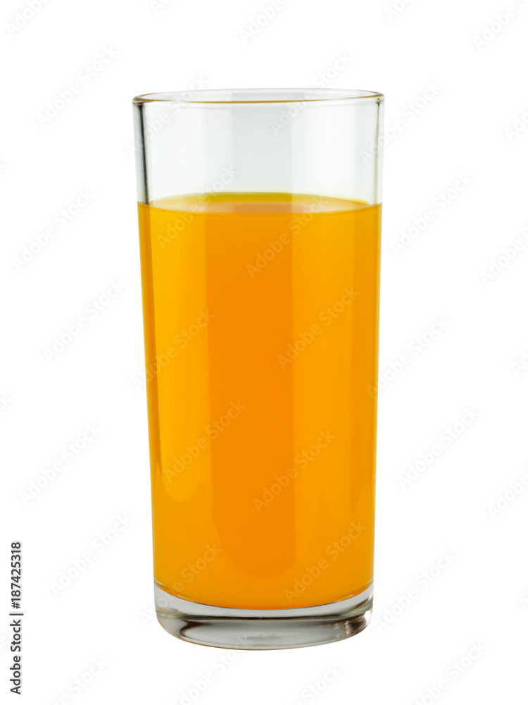 A glass of orange juice isolated on white background with clipping path A glass of orange juice isolated on white background with clipping path