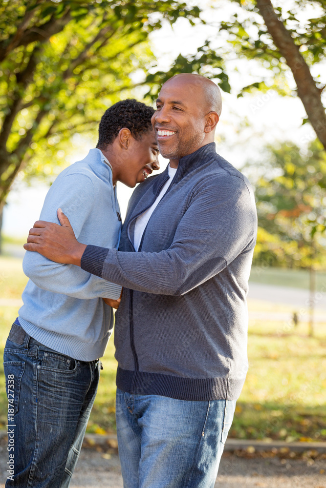 Fototapeta premium Father talking and spending time with his son.