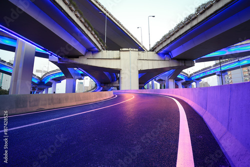 City road overpass viaduct bridge of night scene © Aania
