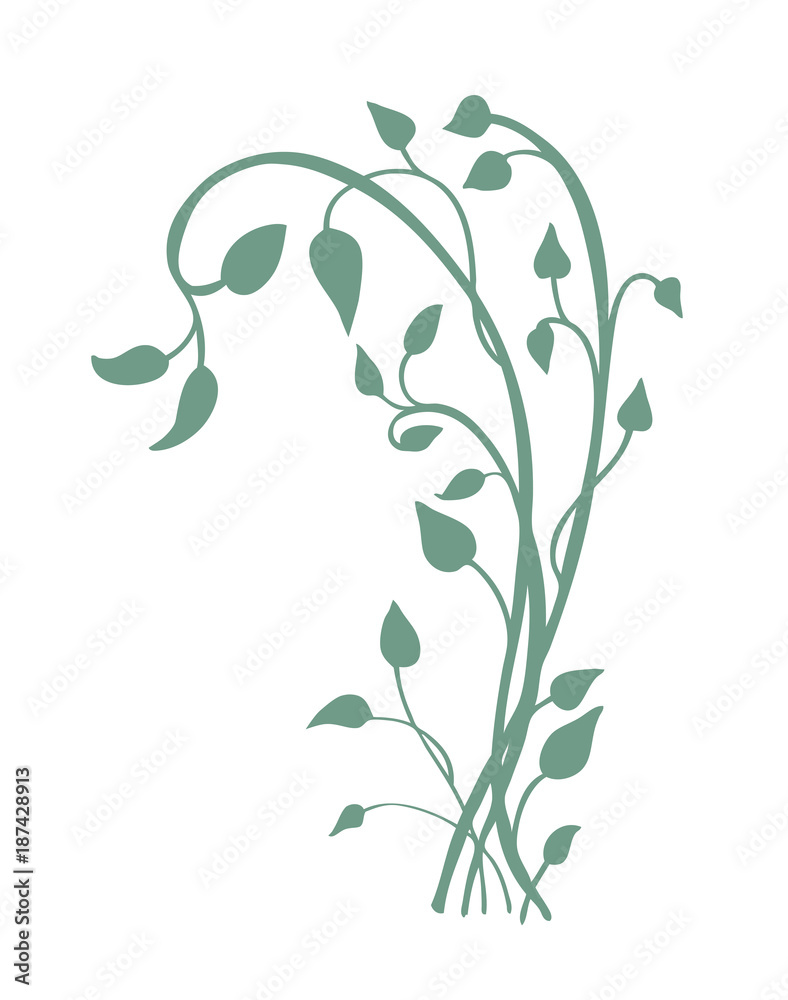 ivy vine silhouette vector, elegant decorative border and corner design