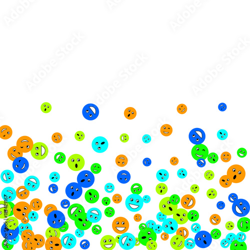 Fototapeta Naklejka Na Ścianę i Meble -  Vector Confetti Background Pattern. Element of design. Colored emoticons on a white background