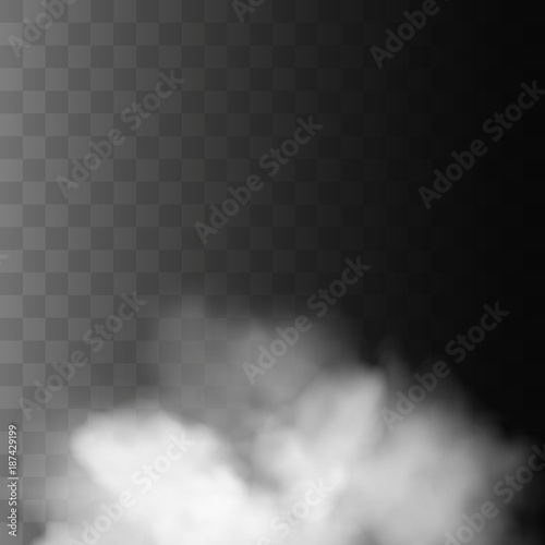 Fog or smoke isolated transparent special effect.White vector cloudines. Vector illustration