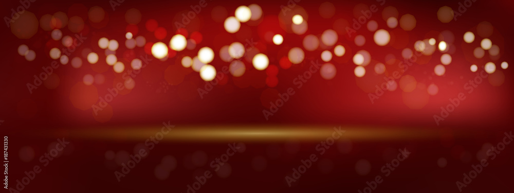 A luxury red bokeh vector image for Abstract background.