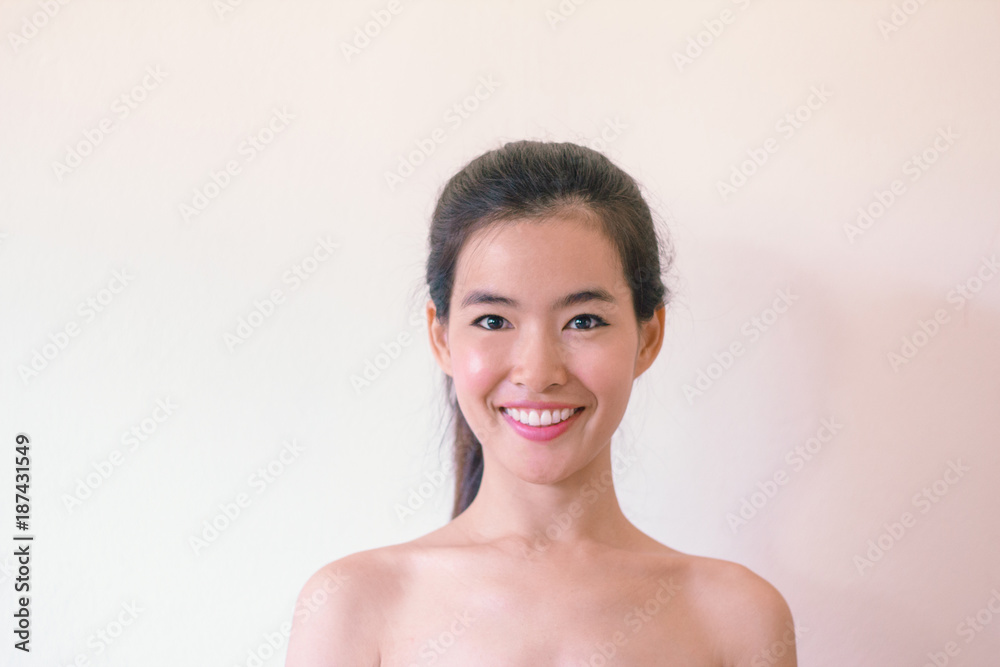Beauty Skincare concept- Head Shot portrait of Young Asian woman Beauty Skincare concept- Head Shot portrait of Young Asian woman