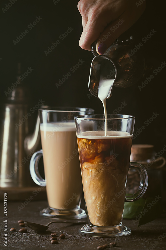 Glass cup of coffee Glass cup of coffee