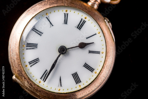 Wallpaper Mural Vintage look clock close up on black background. Torontodigital.ca