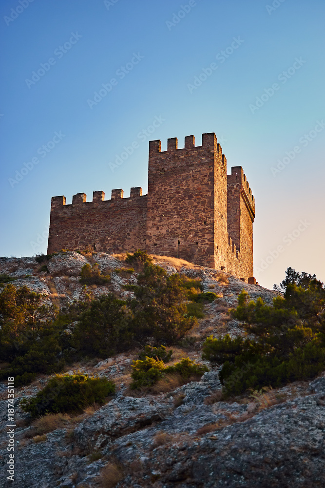 Ancient Genoese fortress in the