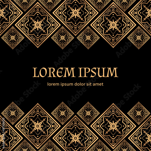 Luxury background vector. Golden royal pattern. Vintage design for beauty spa, wedding ceremony, greeting card, anniversary template, menu covering, christmas and new year concepts, yoga wallpaper.