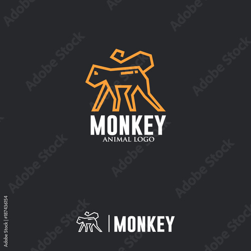 MONKEY LOGO. Linear Animal Icon