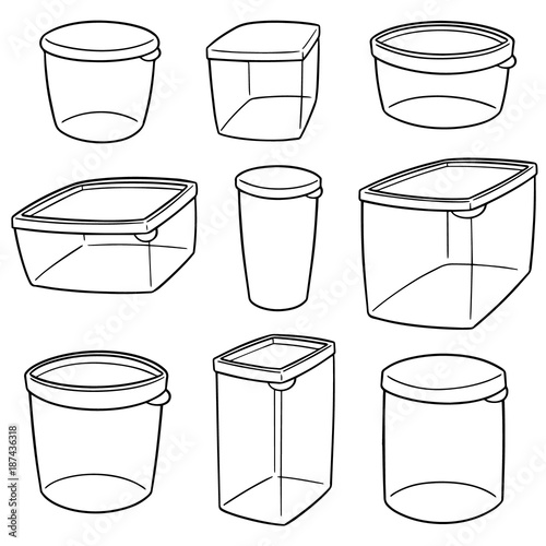vector set of plastic container