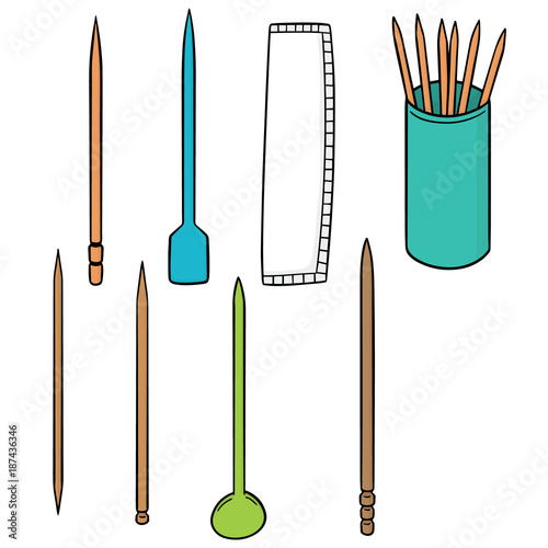 vector set of toothpick