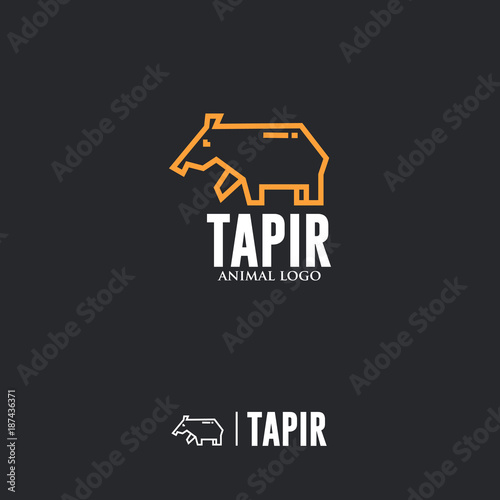 TAPIR LOGO. Linear Animal Icon