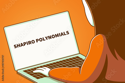 Woman looking at a laptop screen with the words shapiro polynomials photo