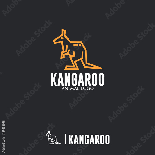 KANGAROO LOGO. Linear Animal Icon