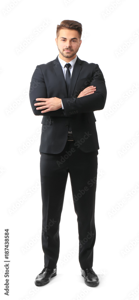Handsome man in formal suit on white background Handsome man in formal suit on white background