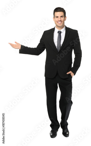 Man in formal suit on white...