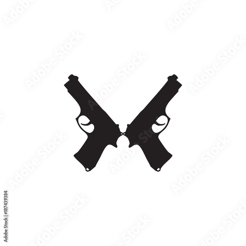silhouette guns crest pistol black color magazine symbol 
