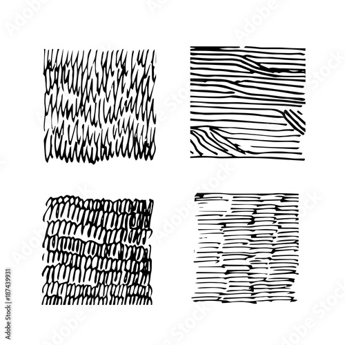 Vector collection ink hand drawn texture, lines, hatching, strokes and abstract graphic design elements isolated