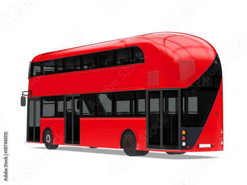 Fototapeta New London Double Decker Bus Isolated